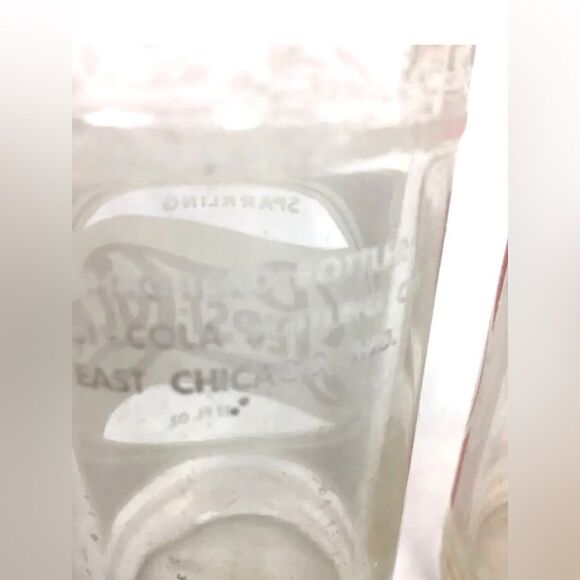 Pair of Vintage 12 oz and 8 oz 1950s SPARKLING PEPSI COLA Glass Bottles NY IN - Picture 4 of 4